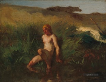  francois pintura - El bañista Barbizon naturalismo realismo agricultores Jean Francois Millet